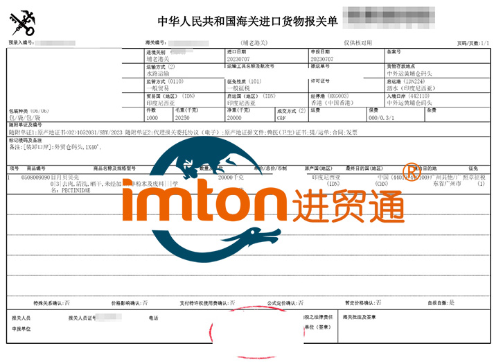 印尼日月貝貝殼進口報關流程